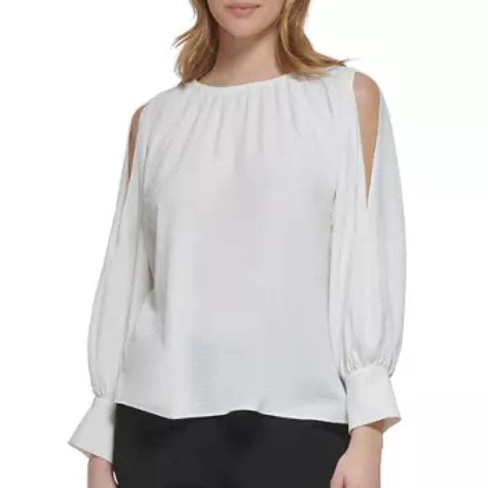 Calvin Klein Women's Long Sleeve Cold Shoulder Blouse